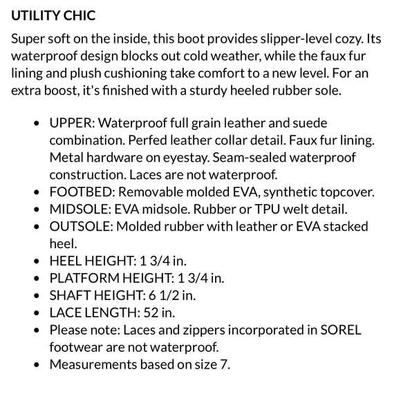 6.5 Sorel Women's Lennox Lace Cozy Boot Waterproof Leather Black - Picture 10 of 10